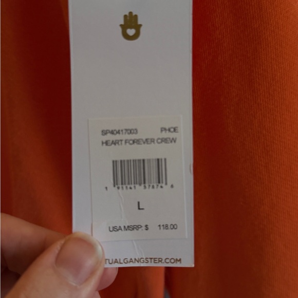 Spiritual Gangster Orange Love Sweatshirt - Picture 6 of 6